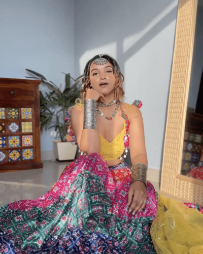 Multi coloured Patola Skirt